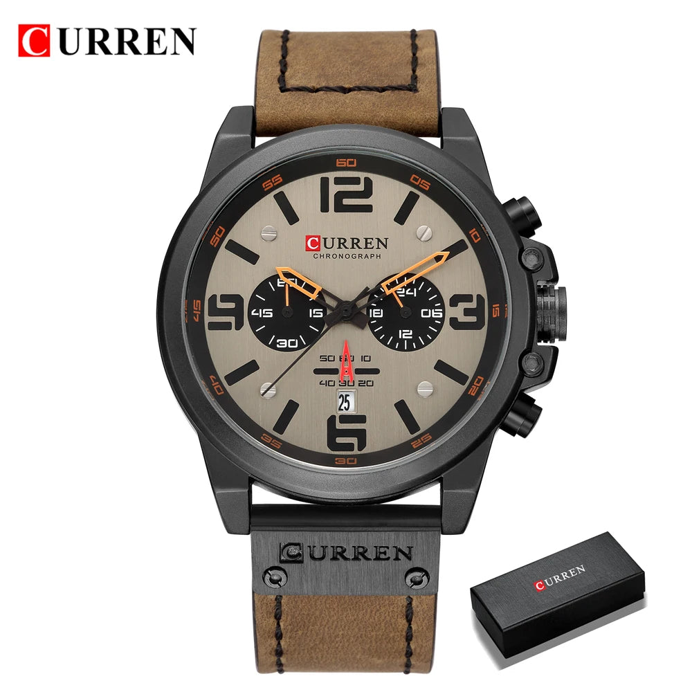 Montre pour hommes Top marque de luxe CURREN mode cuir Quartz hommes montres Date affaires Sport Homme montre-bracelet horloge Montre Homme