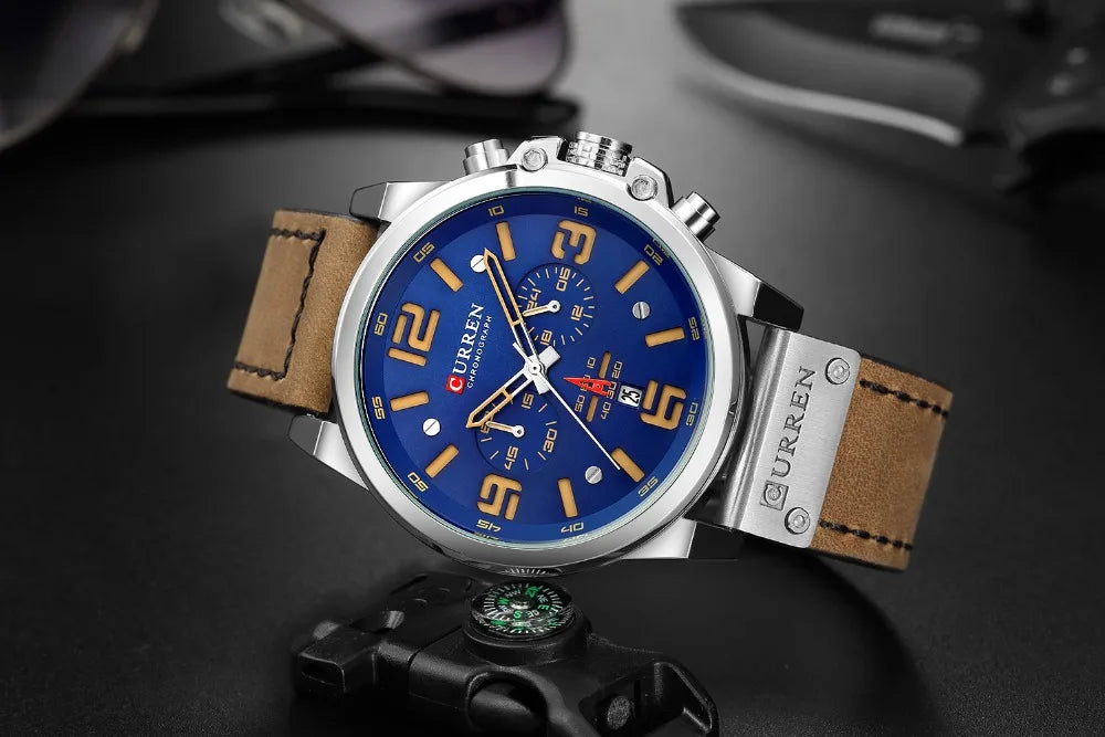 Montre pour hommes Top marque de luxe CURREN mode cuir Quartz hommes montres Date affaires Sport Homme montre-bracelet horloge Montre Homme