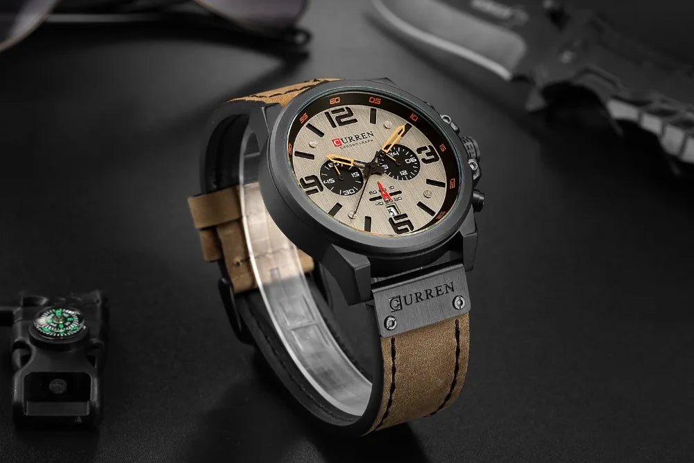 Montre pour hommes Top marque de luxe CURREN mode cuir Quartz hommes montres Date affaires Sport Homme montre-bracelet horloge Montre Homme