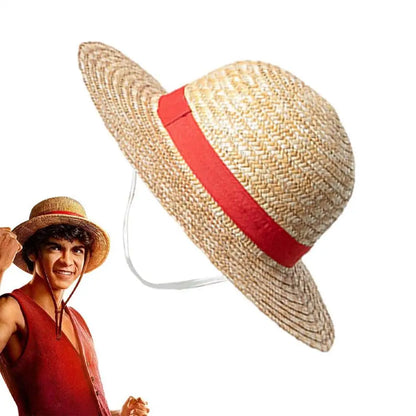 Chapeau de paille pour cosplay d'anime, accessoire de jeu de rôle Luffy, chapeau d'été pour performance scénique, accessoires pour adultes unisexes, chapeau pare-soleil