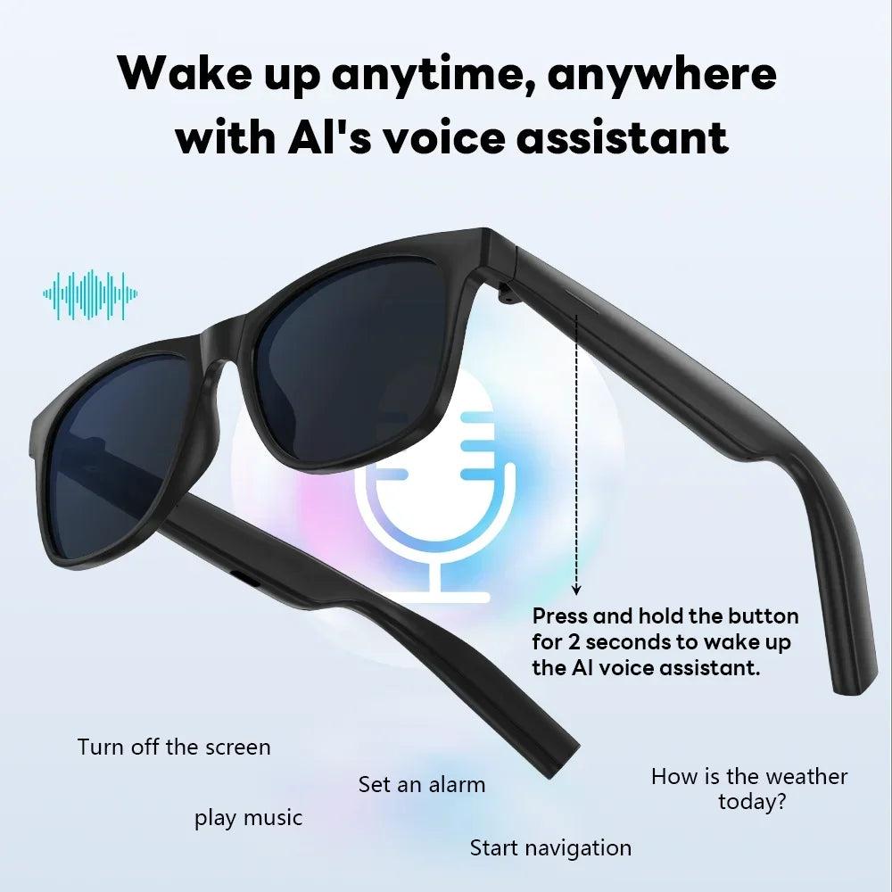 Lunettes intelligentes Lenovo 8K avec caméra IA, contrôle tactile, enregistrement photo, traducteur, assistant vocal, musique, Bluetooth sans fil
