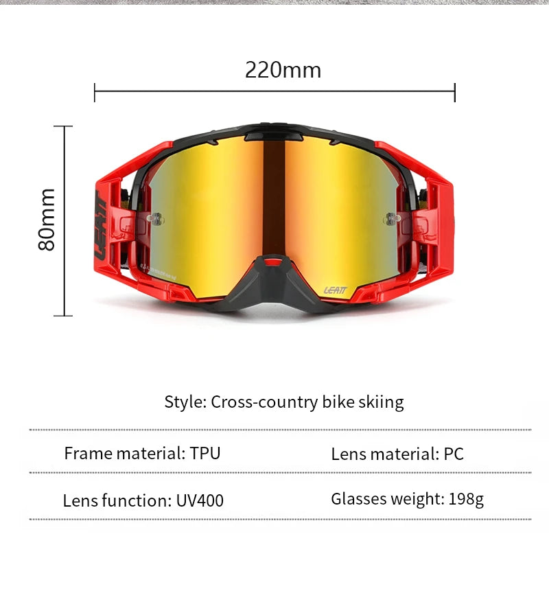 Lunettes de moto, lunettes de motocross, lunettes de soleil tout-terrain pour homme, masque MTB ATV, protection coupe-vent, lunettes de cyclisme et de course