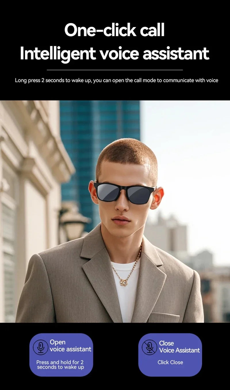 Lunettes intelligentes Lenovo 8K avec caméra IA, contrôle tactile, enregistrement photo, traducteur, assistant vocal, musique, Bluetooth sans fil