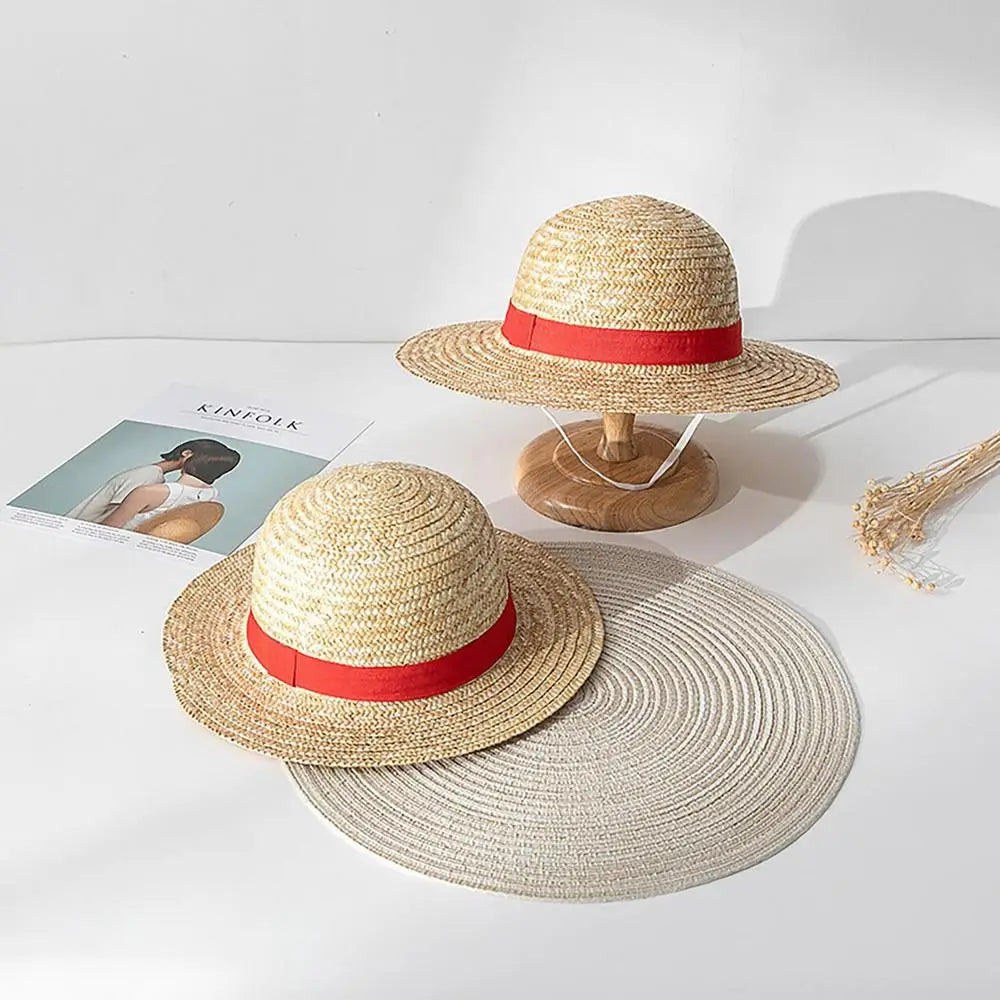 Chapeau de paille pour cosplay d'anime, accessoire de jeu de rôle Luffy, chapeau d'été pour performance scénique, accessoires pour adultes unisexes, chapeau pare-soleil