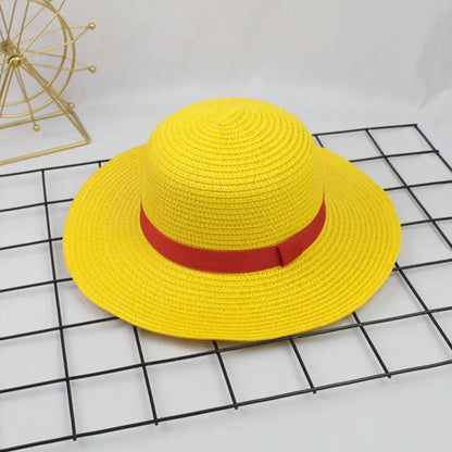 Chapeau de paille pour cosplay d'anime, accessoire de jeu de rôle Luffy, chapeau d'été pour performance scénique, accessoires pour adultes unisexes, chapeau pare-soleil