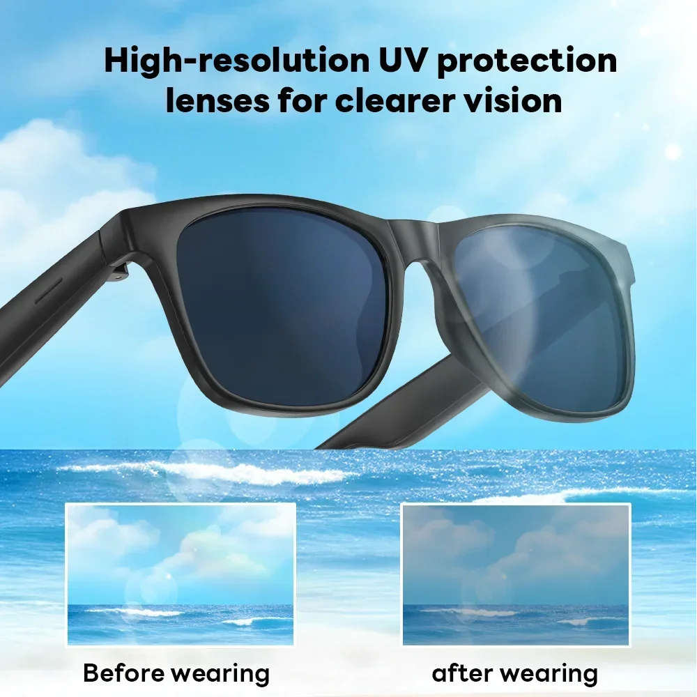 Lunettes intelligentes Lenovo 8K avec caméra IA, contrôle tactile, enregistrement photo, traducteur, assistant vocal, musique, Bluetooth sans fil