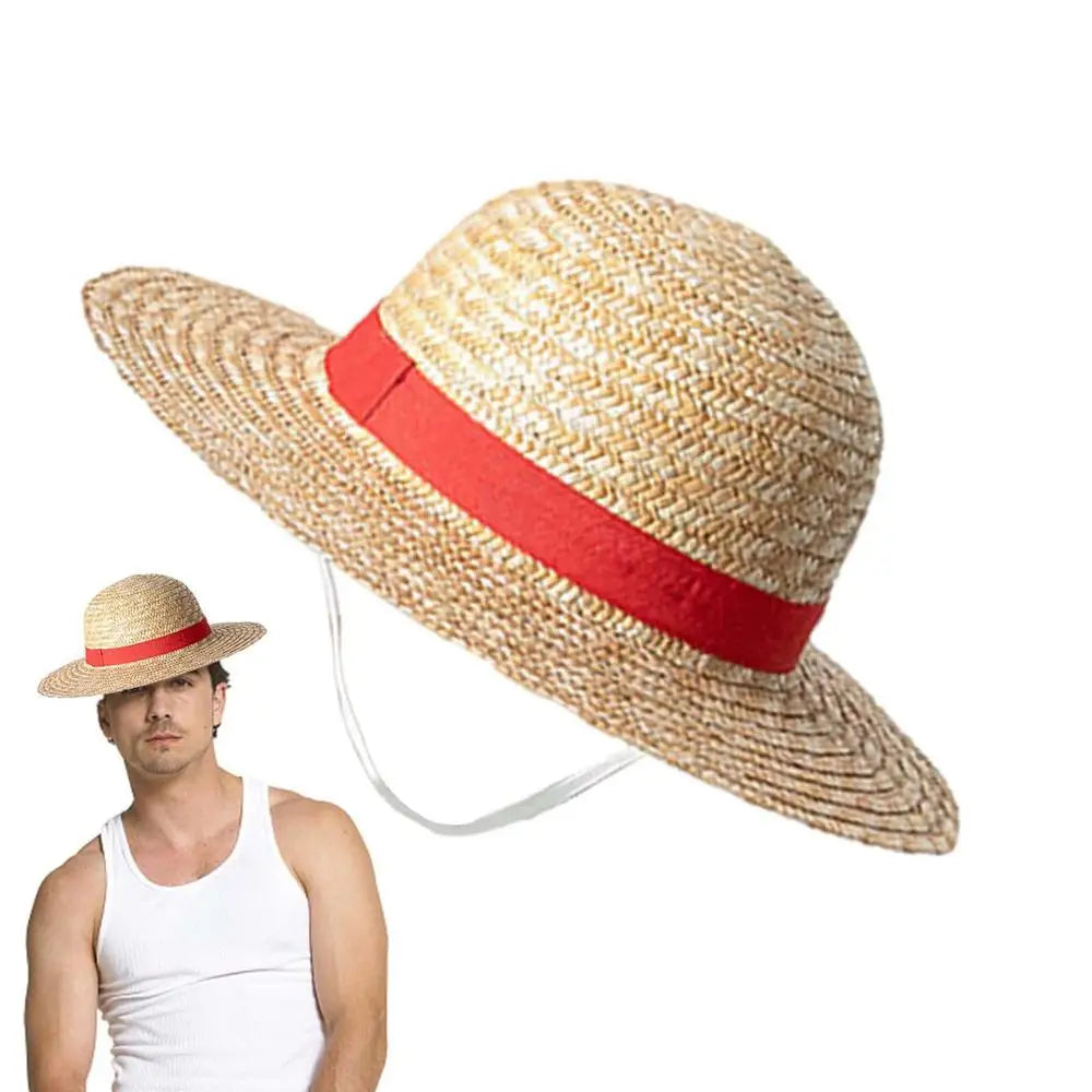 Chapeau de paille pour cosplay d'anime, accessoire de jeu de rôle Luffy, chapeau d'été pour performance scénique, accessoires pour adultes unisexes, chapeau pare-soleil