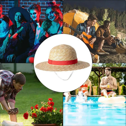Chapeau de paille pour cosplay d'anime, accessoire de jeu de rôle Luffy, chapeau d'été pour performance scénique, accessoires pour adultes unisexes, chapeau pare-soleil
