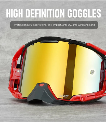 Lunettes de moto, lunettes de motocross, lunettes de soleil tout-terrain pour homme, masque MTB ATV, protection coupe-vent, lunettes de cyclisme et de course